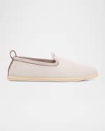 Image 1 of 6: Loro Piana Men's Venice Walk Canvas Loafers