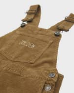Image 3 of 3: Golden Goose Girl's Corduroy Logo-Print Overalls, Size 4-10