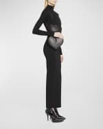 Image 3 of 5: ALAIA Le Coeur Clutch in Lux Leather with Grommets