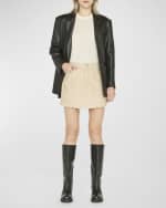 Image 3 of 4: FRAME High N Tight Striped Denim Mini Skirt