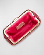 Image 3 of 4: Rafe Madeleine Crystal-Embellished Frame Clutch Bag