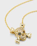 Image 4 of 5: Roberto Coin 18K Yellow Gold Diamond Skull Necklace