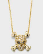 Image 1 of 5: Roberto Coin 18K Yellow Gold Diamond Skull Necklace