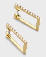 Image 4 of 5: Roberto Coin 18K Yellow Gold Diamond Square Earrings, 15mm