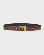 Image 1 of 2: Saint Laurent YSL Python Leather Belt