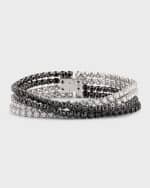 Image 1 of 5: A. Link 18K White Gold Black and White Diamond Bracelet