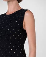 Image 5 of 5: Akris punto Polka Dot Stud-Embellished Flared Mini Dress
