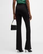 Image 4 of 6: Cinq a Sept Shanis Ponte-Knit Bootcut Split-Hem Pants