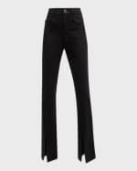 Image 1 of 6: Cinq a Sept Shanis Ponte-Knit Bootcut Split-Hem Pants