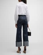 Image 4 of 6: Cinq a Sept Benji Cuffed Ankle Topstitched Denim Pants
