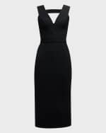Image 1 of 6: St. John Cutout Milano Knit Midi Dress