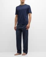Image 2 of 5: Neiman Marcus Men's Cotton-Cashmere Two-Piece Pajama Set