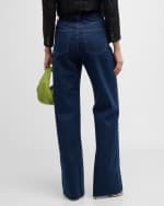 Image 4 of 5: Veronica Beard Taylor High Rise Wide-Leg Jeans