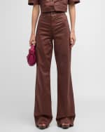 Image 2 of 5: Veronica Beard Crosbie Wide-Leg Coated Jeans