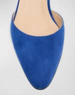 Image 4 of 6: Manolo Blahnik Aspro Suede Slingback Ballerina Pumps