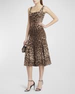 Image 5 of 6: Dolce&Gabbana Leopard Fit-Flare Midi Dress