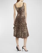 Image 4 of 6: Dolce&Gabbana Leopard Fit-Flare Midi Dress