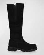 Image 1 of 5: La Canadienne Helene Suede Shearling Knee Boots