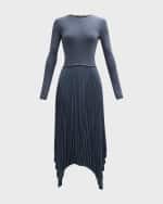 Image 2 of 6: Joseph Deron Pleated Asymmetric Wool Dress
