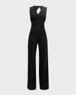 Image 2 of 6: Joseph Thiers Open-Back Wide-Leg Crepe Jumpsuit