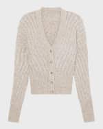 Image 2 of 6: Joseph Button-Down Cable-Knit Cardigan