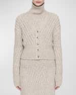 Image 1 of 6: Joseph Button-Down Cable-Knit Cardigan