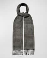 Image 2 of 5: Eton Men's Glen Check Wool Scarf