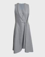 Image 2 of 6: Givenchy Wool Felt Wrap Dress with Side Draped Detail