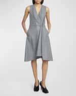 Image 1 of 6: Givenchy Wool Felt Wrap Dress with Side Draped Detail