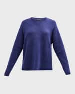 Image 1 of 6: Eileen Fisher Crewneck Cashmere-Silk Boucle Top