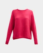 Image 1 of 6: Eileen Fisher Crewneck Cashmere-Silk Boucle Top