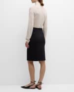 Image 3 of 6: Emporio Armani Milano Jersey Midi Pencil Skirt