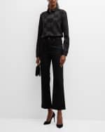 Image 5 of 6: Emporio Armani Button-Down Checkered Satin Blouse