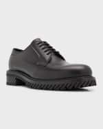 Image 5 of 6: Off-White Men's Military Diagonal-Sole Leather Derby Shoes