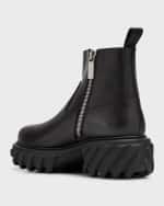 Image 3 of 6: Off-White Men's Exploration Tractor Motor Leather Ankle Boots