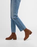 Image 2 of 6: Chloe Mallo Leather Ankle Chelsea Boots