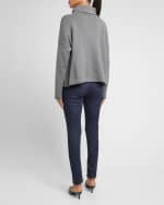 Image 3 of 6: Eileen Fisher Ribbed Turtleneck Cashmere-Silk Sweater