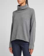 Image 1 of 6: Eileen Fisher Ribbed Turtleneck Cashmere-Silk Sweater