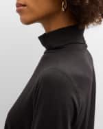 Image 5 of 5: Eileen Fisher Turtleneck Matte Silk Top