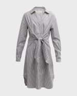 Image 1 of 6: Brochu Walker Ashland Striped Tie-Waist Midi Shirtdress