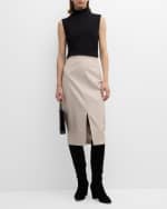 Image 5 of 6: Brochu Walker Esme Front-Slit Midi Pencil Skirt