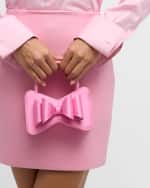 Image 3 of 4: MACH & MACH Le Cadeau Mini Bow Satin Top-Handle Bag