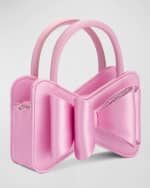 Image 4 of 4: MACH & MACH Le Cadeau Mini Bow Satin Top-Handle Bag