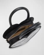 Image 5 of 6: MACH & MACH Crystalized Heart Satin Top-Handle Bag