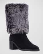 Image 4 of 5: Aquatalia Jolie Suede Shearling Mid Boots