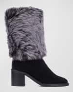Image 1 of 5: Aquatalia Jolie Suede Shearling Mid Boots