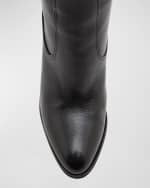 Image 3 of 5: Saint Laurent Diane Leather Buckle Knee Boots