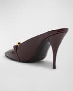Image 2 of 5: Saint Laurent Le Maillon Chain Leather Mule Pumps