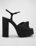 Image 1 of 5: Saint Laurent Bianca Knotted Platform Sandals