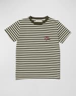 Image 4 of 5: Golden Goose Boy's Logo-Print Striped Jersey T-Shirt, Size 12